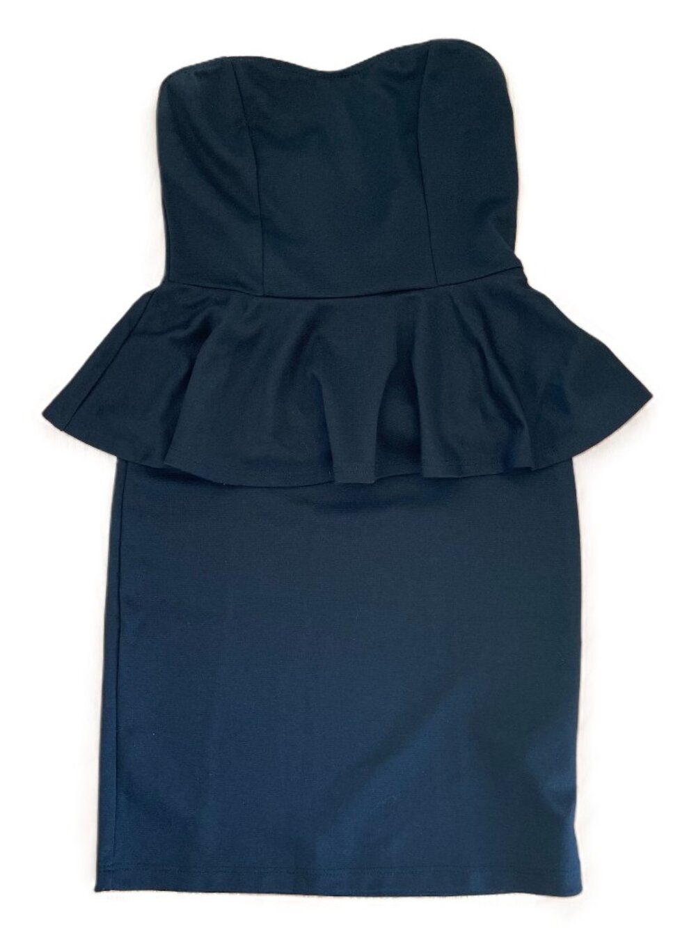 Delia*s Black Peplum Strapless Dress Size Small